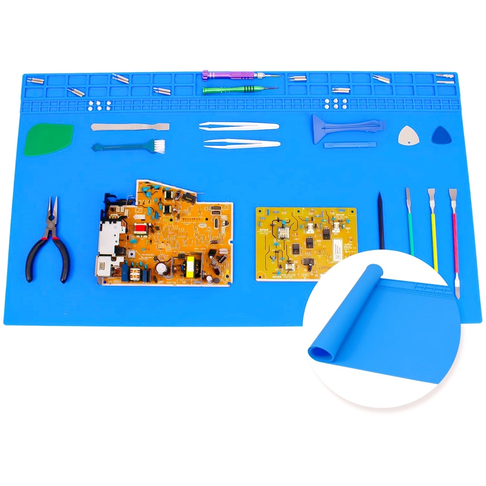 Electronics Repair Workbench - 耐熱シリコンはんだ付けパッド - 時計、エレクトロニクス、PCB、はんだ付けステーションワークベンチツール用の滑り止め修理マット