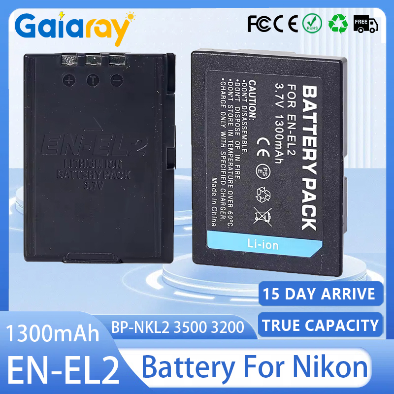 Nikon Camera D3500 - EN-EL2 カメラバッテリー 1300mAh 3.7V 充電式リチウムイオンバッテリー Nikon