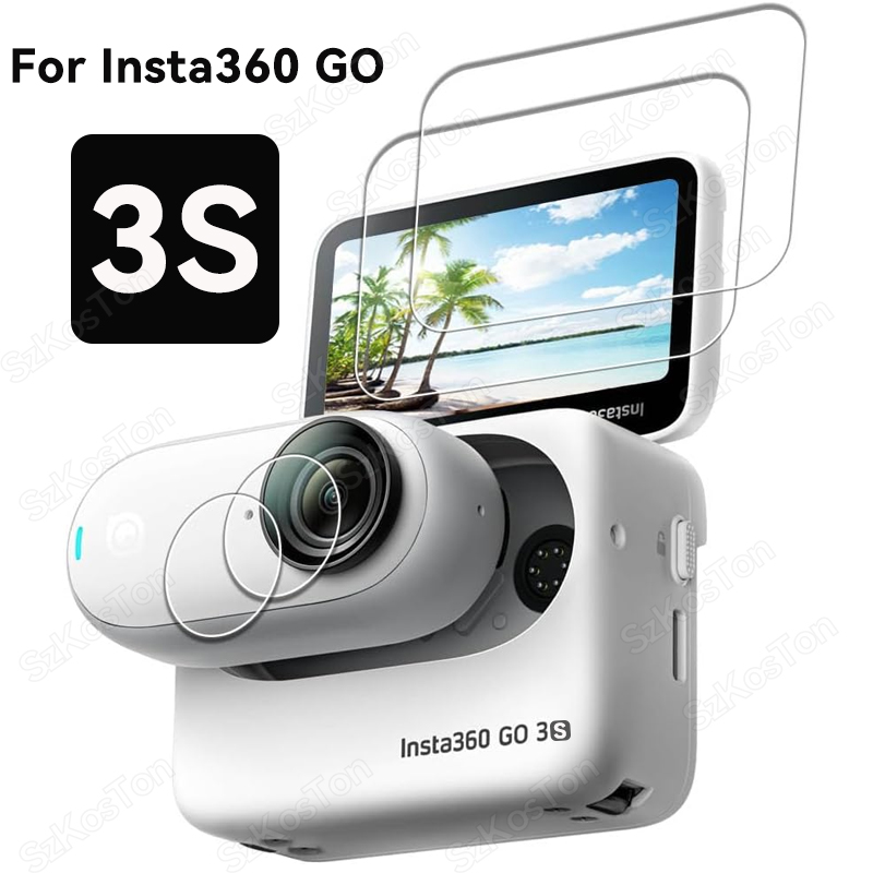 Insta360 Camera Go 3 - 強化ガラス液晶ディスプレイ画面プロテクターレンズフィルムカバーインスタ 360 GO 3S アクションカメラ Insta360