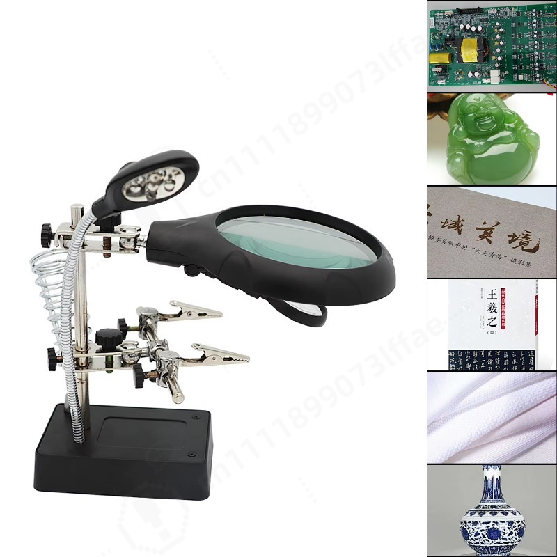 10倍溶接拡大鏡 LEDライト付き電気はんだごてスタンド 作 - Electronics Repair Workbench のレビューと価格