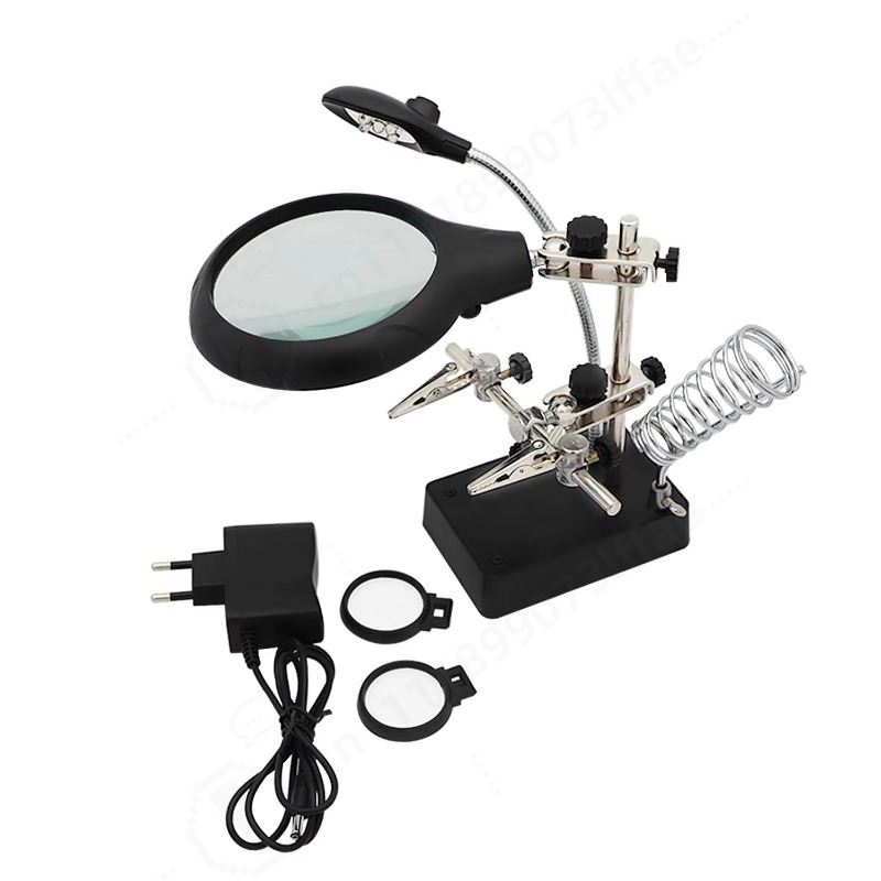 10倍溶接拡大鏡 LEDライト付き電気はんだごてスタンド 作 - Electronics Repair Workbench のレビューと価格
