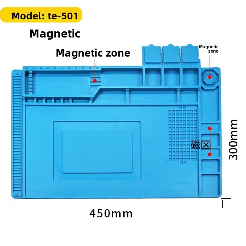 電子機器用磁気シリコン修理マット、TE-501耐熱はんだ付け - Electronics Repair Workbench のレビューと価格