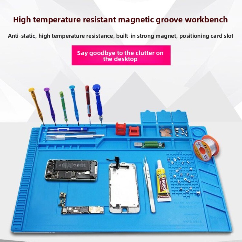 電子機器用磁気シリコン修理マット、TE-501耐熱はんだ付け - Electronics Repair Workbench のレビューと価格
