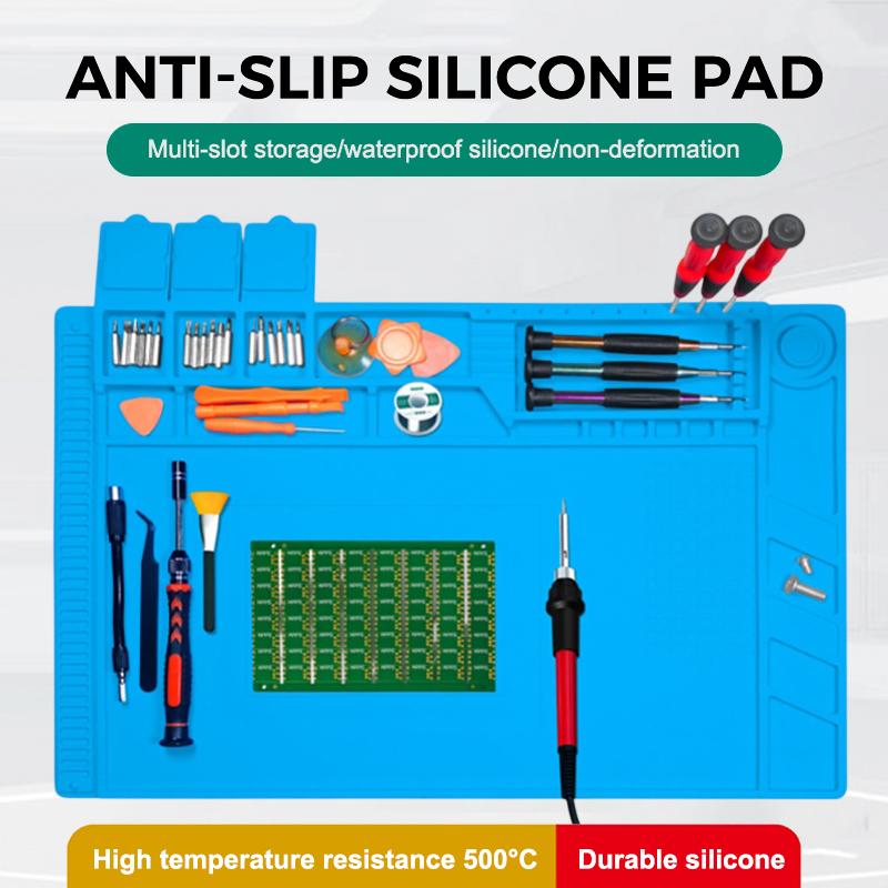 磁気帯電防止シリコンはんだ付けマット 耐熱絶縁パッド スマホ - Electronics Repair Workbench のレビューと価格