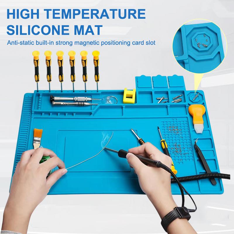 磁気帯電防止シリコンはんだ付けマット 耐熱絶縁パッド スマホ - Electronics Repair Workbench のレビューと価格