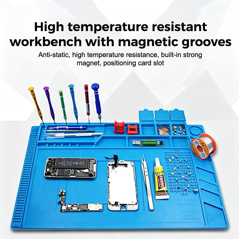 磁気帯電防止シリコンはんだ付けマット 耐熱絶縁パッド スマホ - Electronics Repair Workbench のレビューと価格