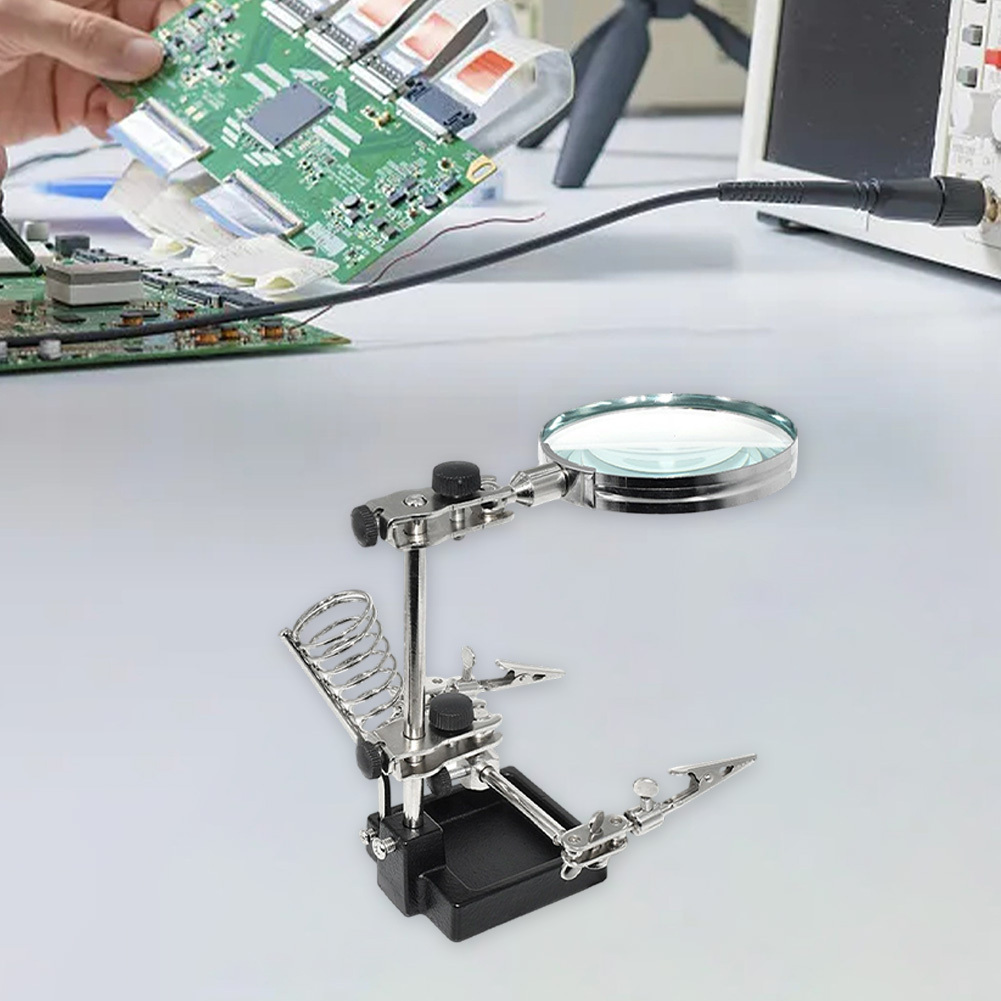 3倍拡大鏡、サードハンドサポートと調整可能なクリップ付き、は - Electronics Repair Workbench のレビューと価格
