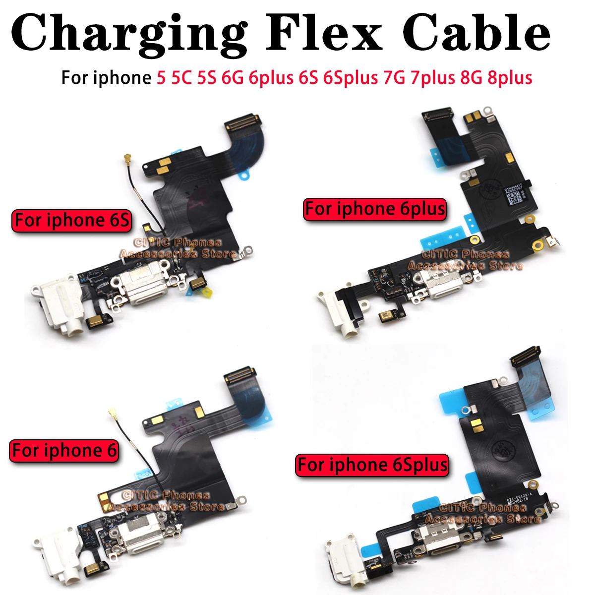 iPhone 6/6S/7/8 Plus/5S/C対応 充電 - Charging Port Flex のレビューと価格